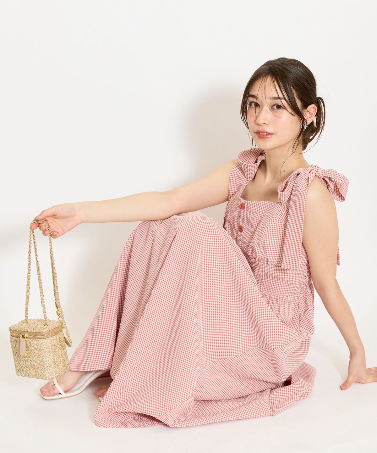 WILLSELECTION「リボンショルダーギャザーワンピース」|ワンピース|