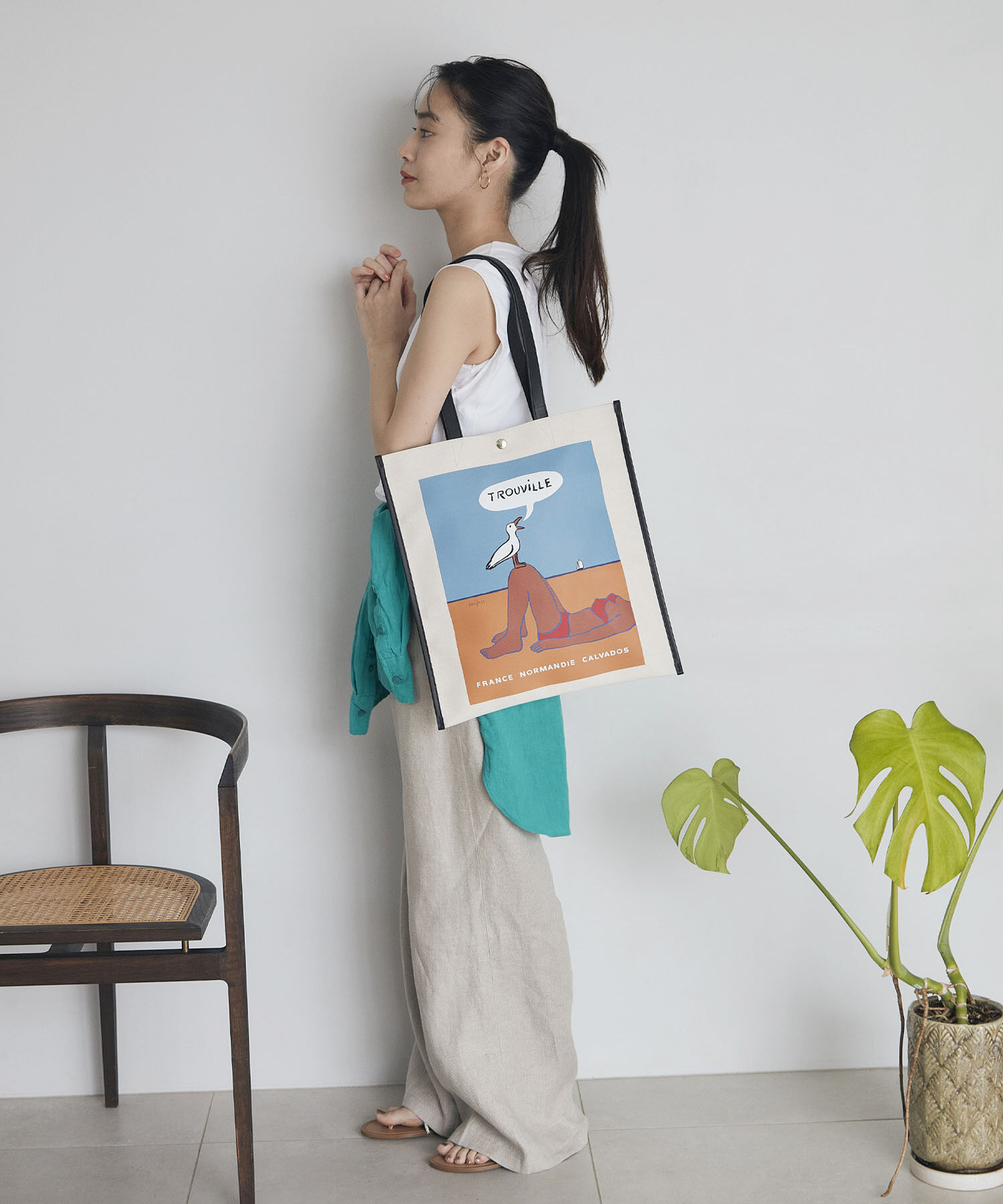 TOPKAPI BREATH「サヴィニャック &times; Breath TOPKAPI アート プリント フラット オーガニックキャンバス トート バッグ」|トートバッグ|