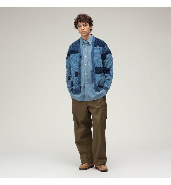 BEAMS PLUS「インディゴ パッチワーク カーディガン」|ニット・セーター|