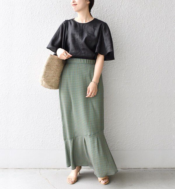 SHIPS for women「〈手洗い可能〉DEVEAUX プリントマーメイドスカート」|スカート|