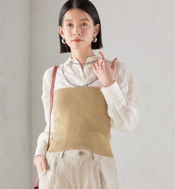 SHIPS for women「〈手洗い可能〉4WAY ブークレ ボタン ニット ビスチェ」|ベスト・ジレ|