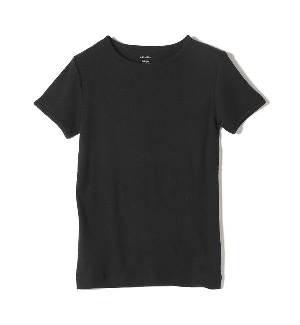 SHIPS for women「【SHIPS別注】assiette:〈手洗い可能〉レーヨン テレコ TEE」|Tシャツ・カットソー|ブラック