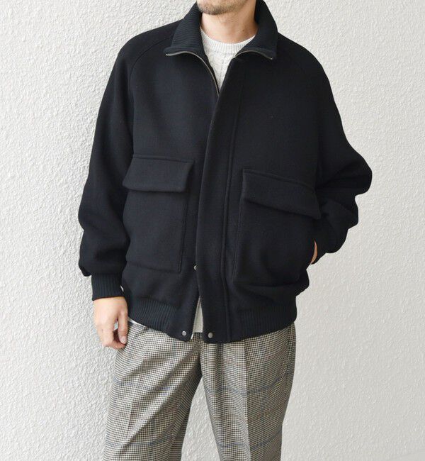 SHIPS any「SHIPS any: PURE WOOL MELTON ダービー ブルゾン◇」|ブルゾン・スタジャン|ブラック
