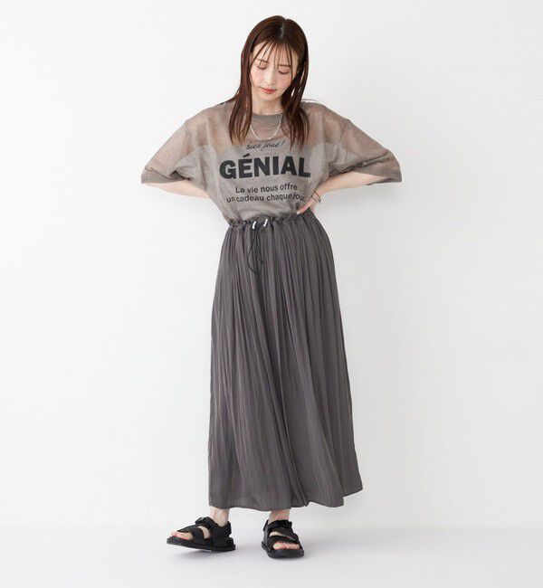 SHIPS Colors 「SHIPS Colors〈手洗い可能〉シアー ロゴ ニット TEE」|ニット・セーター|