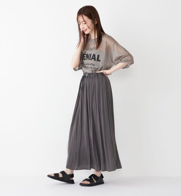 SHIPS Colors 「SHIPS Colors〈手洗い可能〉シアー ロゴ ニット TEE」|ニット・セーター|