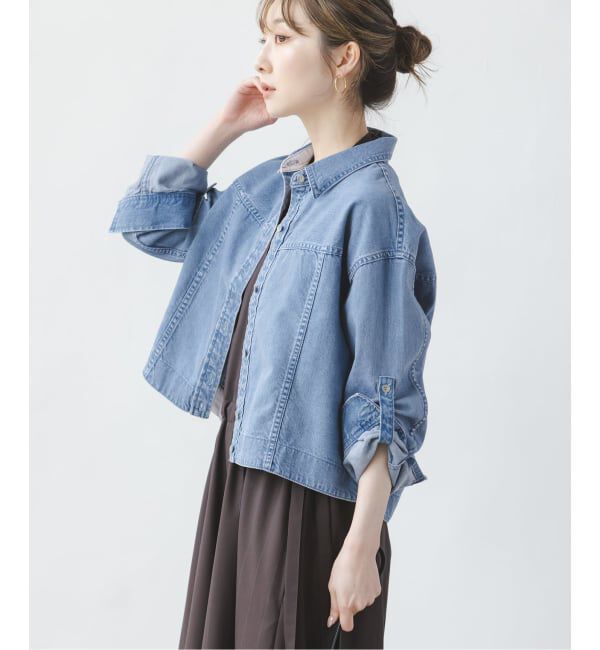 NOBLE「【洗える】デニムショートシャツ」|シャツ・ブラウス|