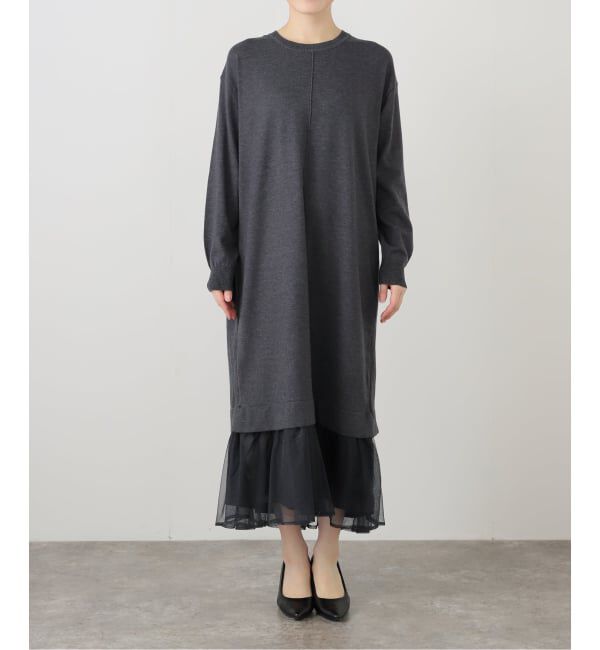  「【洗える】TORRAZZO DONNA/トラッゾドンナ ニット&times;チュール ワンピース」|ワンピース|