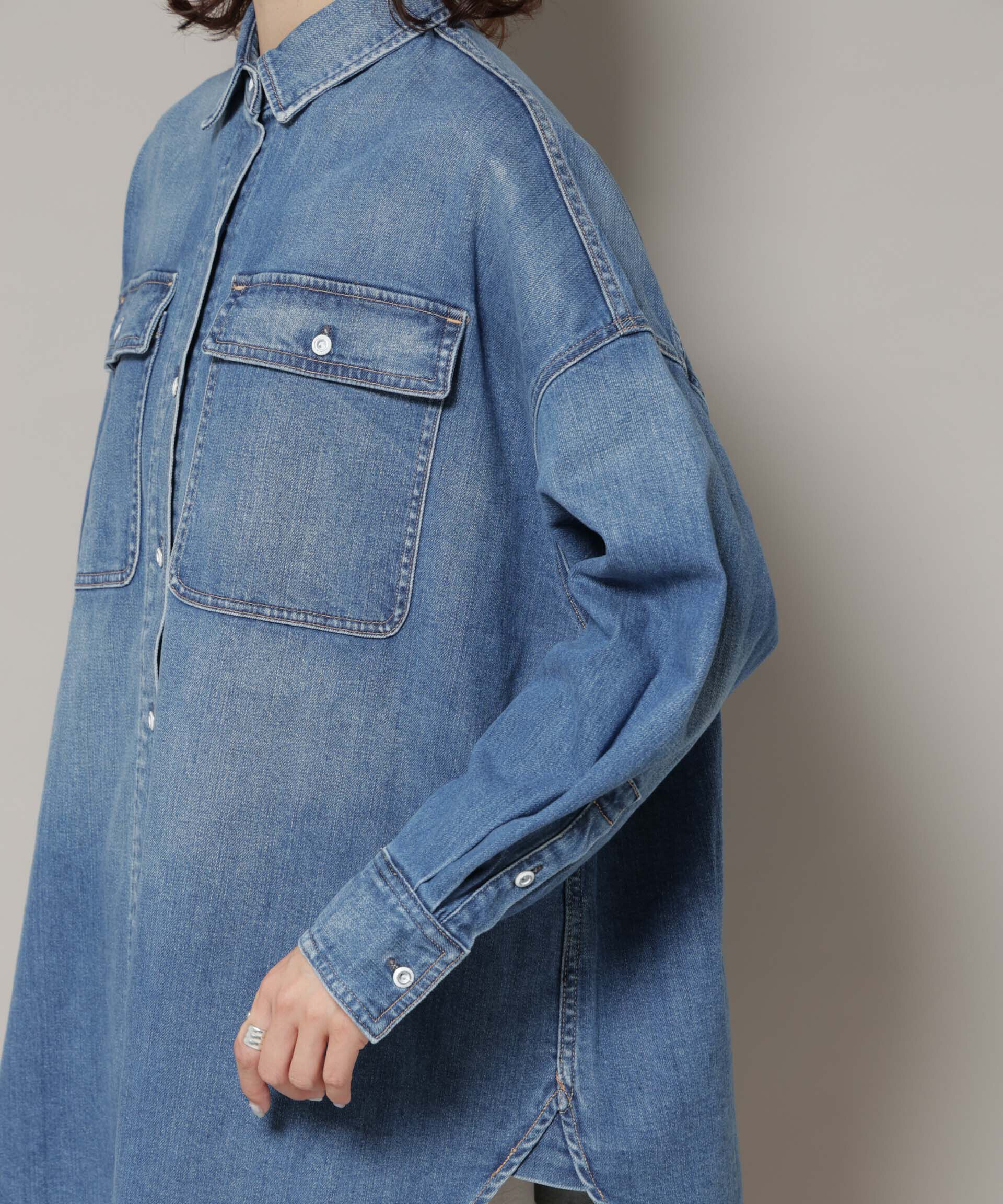 nano･universe「Healthy DENIM/Almond デニム ビッグシャツ」|シャツ・ブラウス|