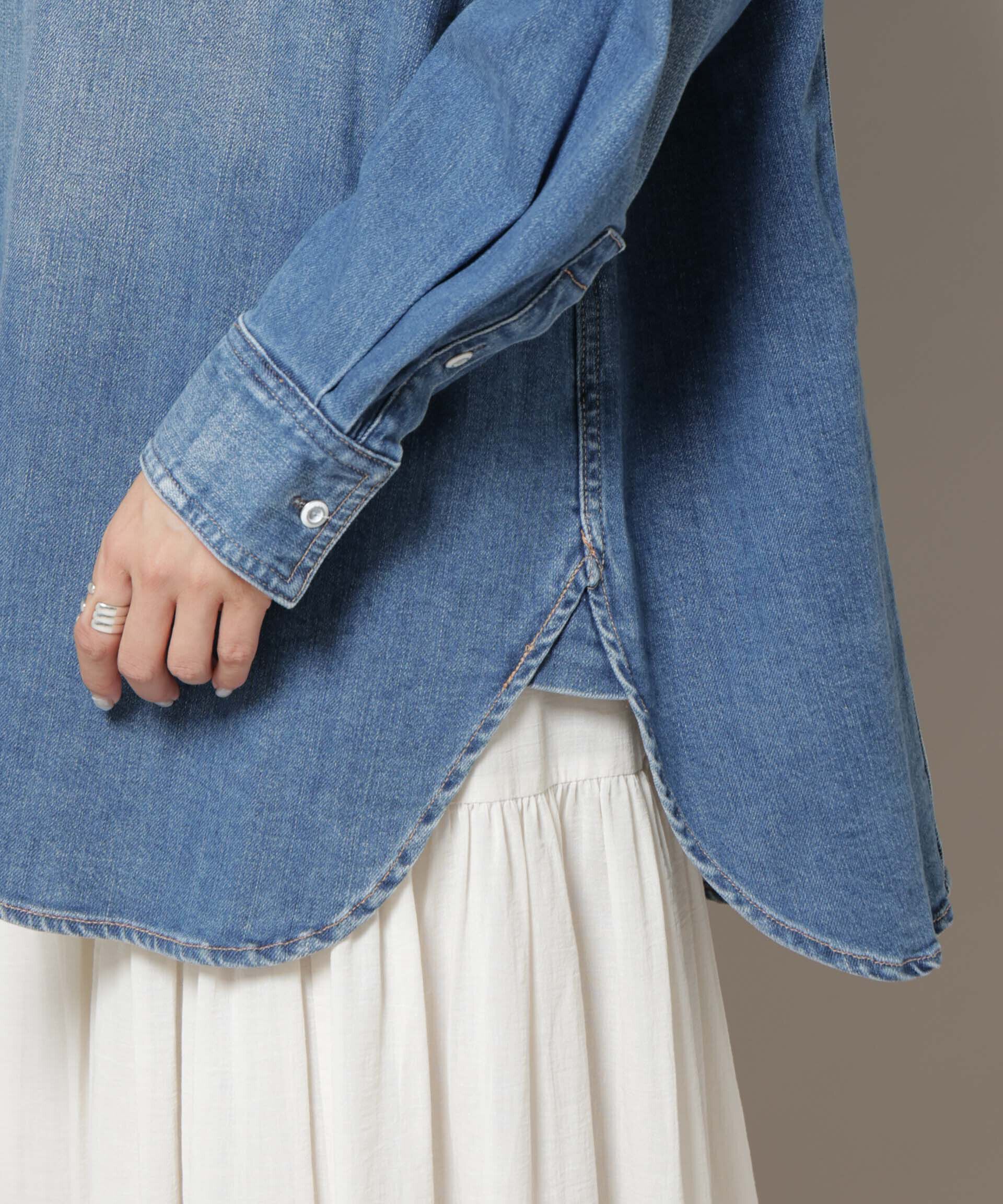 nano･universe「Healthy DENIM/Almond デニム ビッグシャツ」|シャツ・ブラウス|