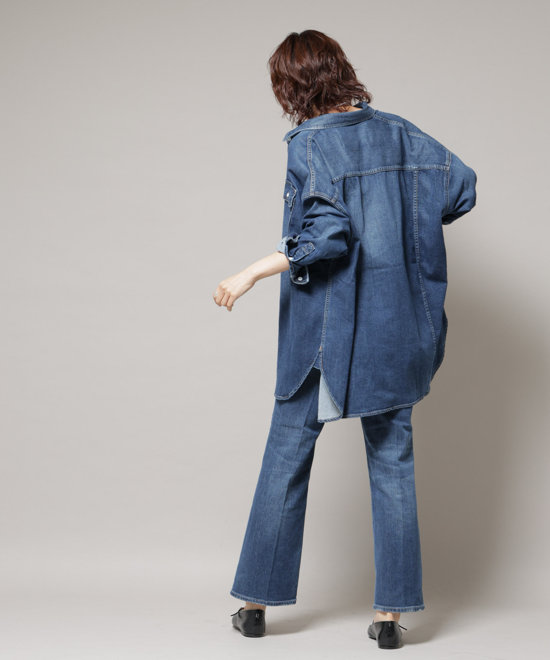 nano･universe「Healthy DENIM/Almond デニム ビッグシャツ」|シャツ・ブラウス|