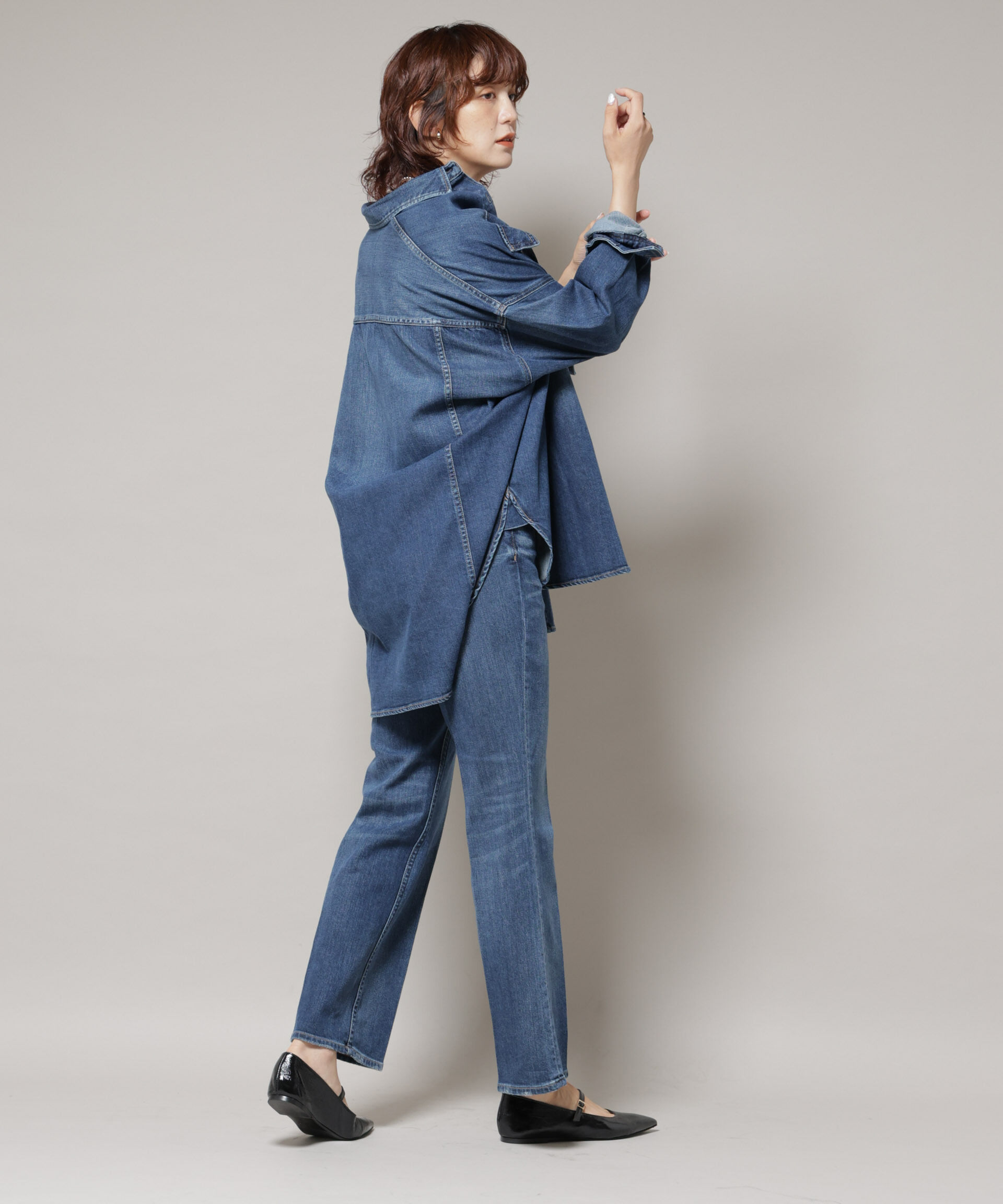 nano･universe「Healthy DENIM/Almond デニム ビッグシャツ」|シャツ・ブラウス|