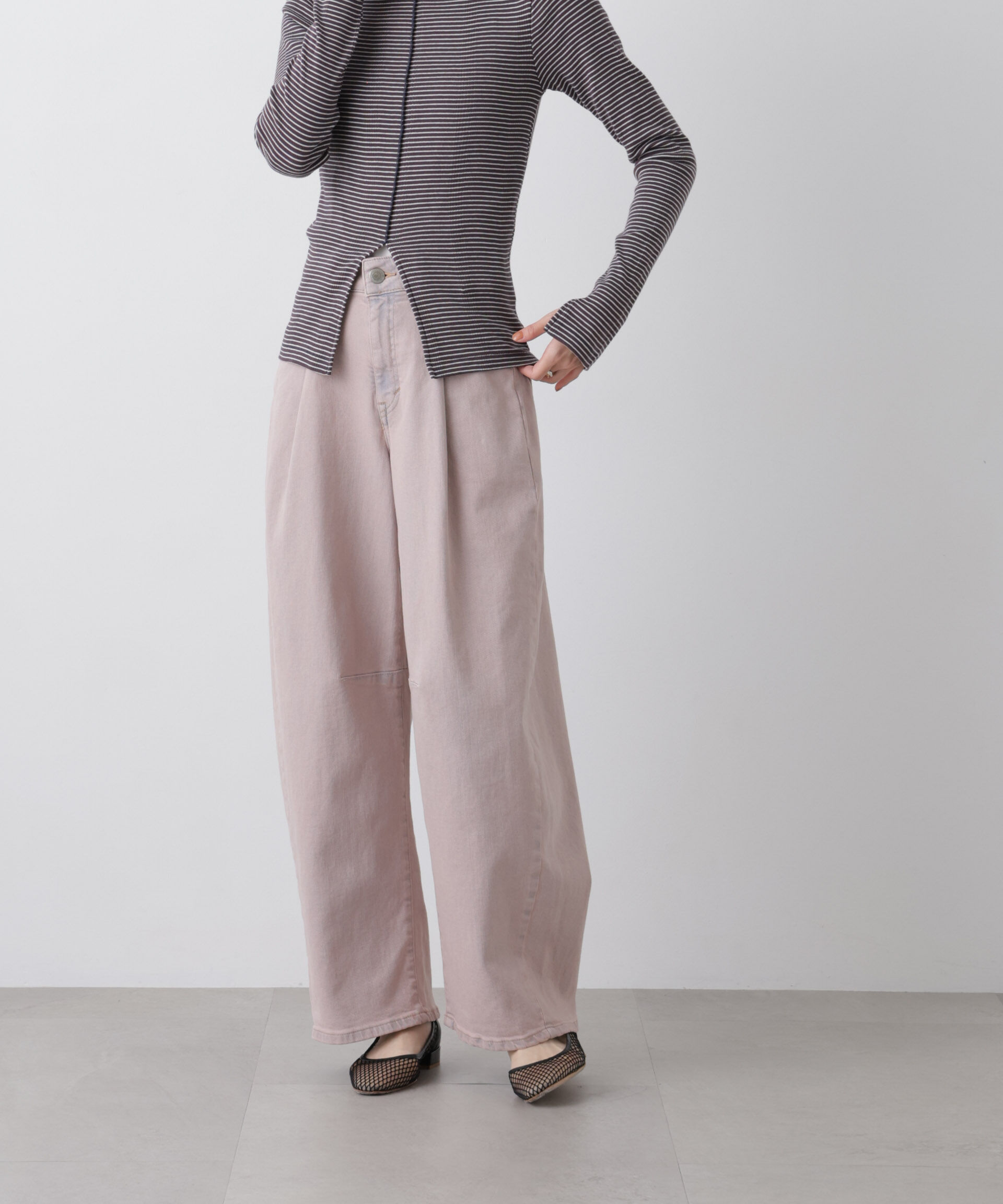 nano･universe「SOMETHING/HANA TUCK CURVE TAPERED」|チノ|ピンク