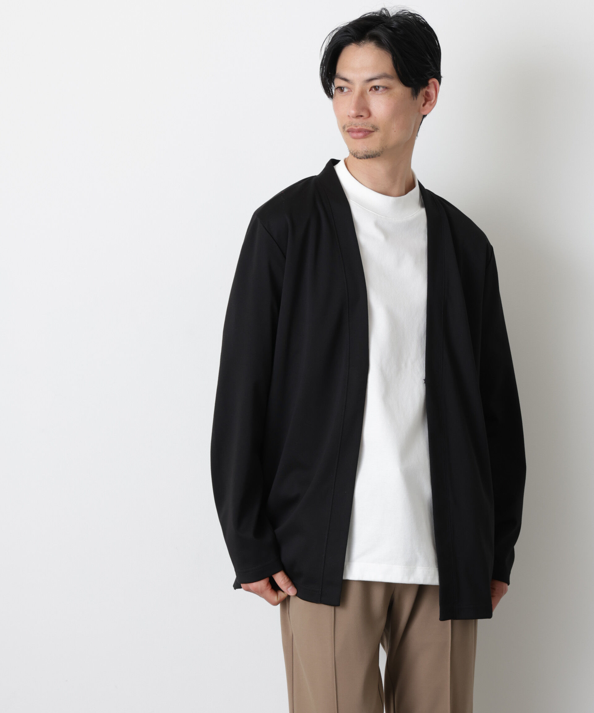 nano･universe「「モダンコンフォート」ダブルジャージー着流しカーディガン」|Tシャツ・カットソー|