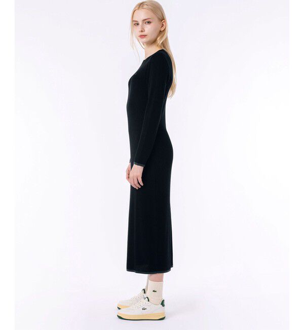 LACOSTE「ウォッシャブルウール リブニットドレス / リブニットワンピース」|ワンピース|