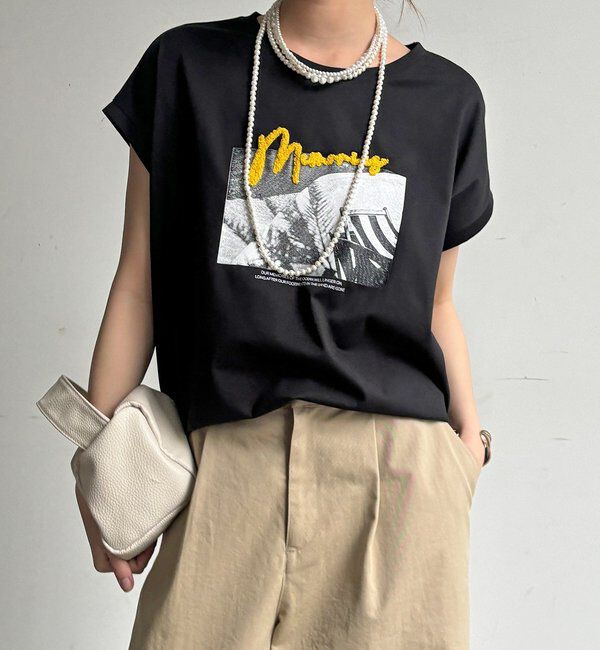  「【WEB限定】フォトプリントプルオーバー」|Tシャツ・カットソー|ブラック