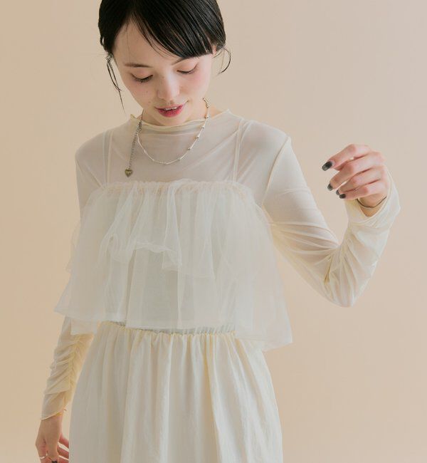  「[森川企画]チュールキャミワンピースSET」|その他|アイボリー