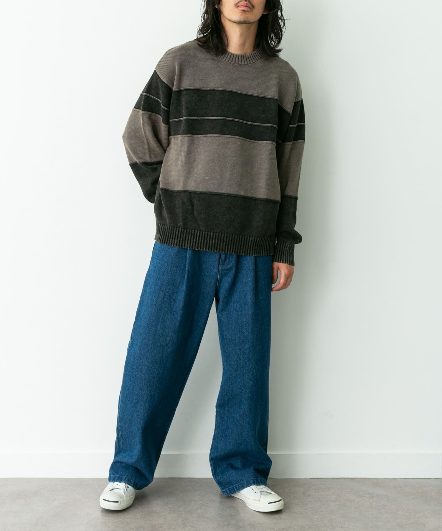 Sonny Label 「ピグメントパネルボーダーニット」|ニット・セーター|