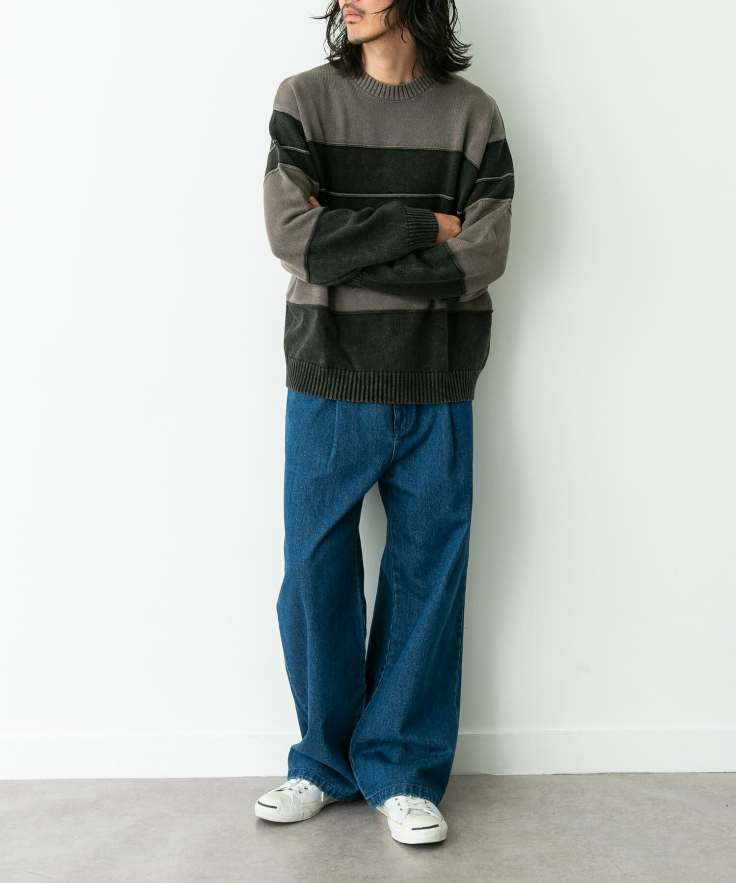 Sonny Label 「ピグメントパネルボーダーニット」|ニット・セーター|