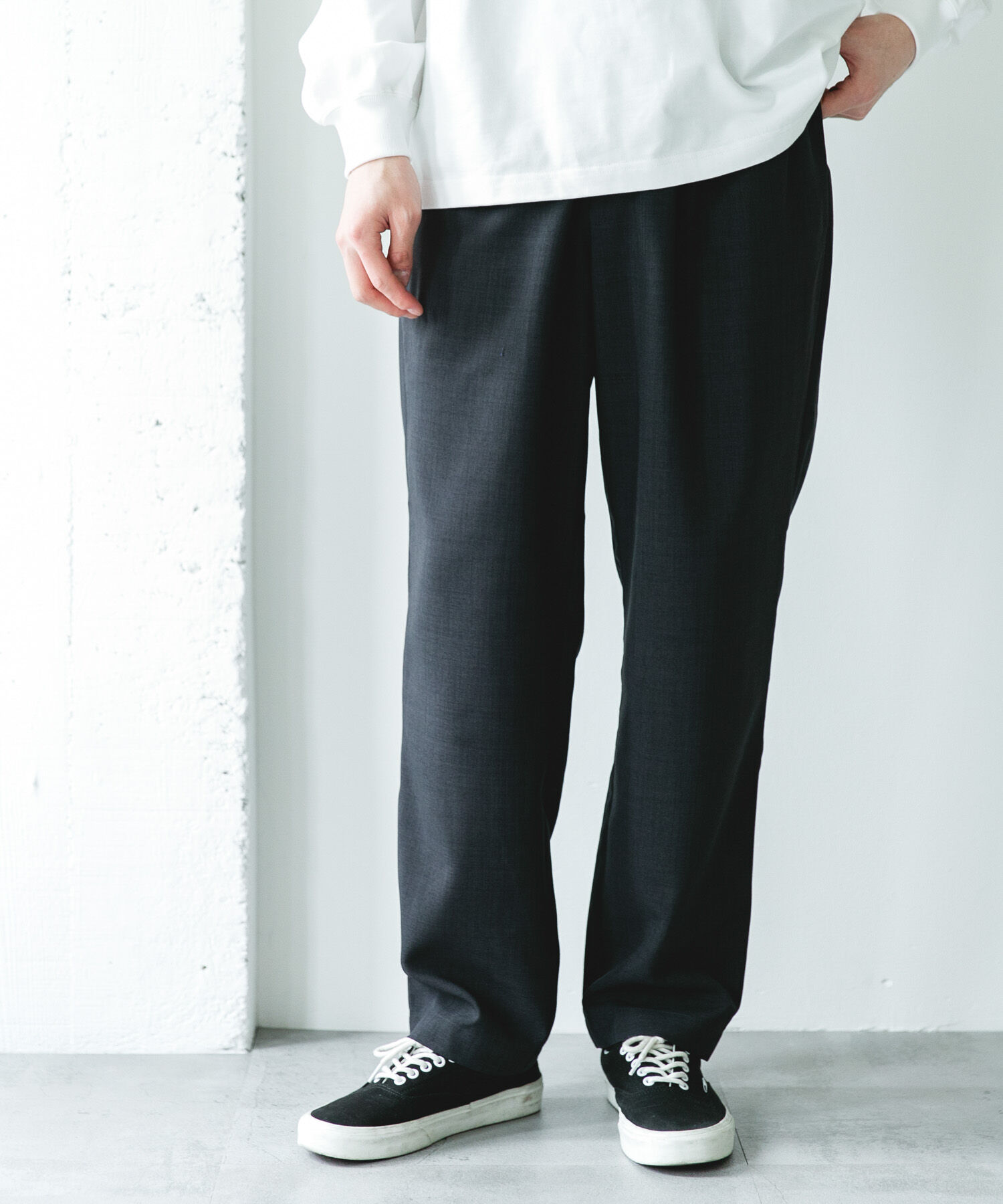 URBAN RESEARCH DOORS「リネンライクイージートラウザー」|その他|チャコールグレー