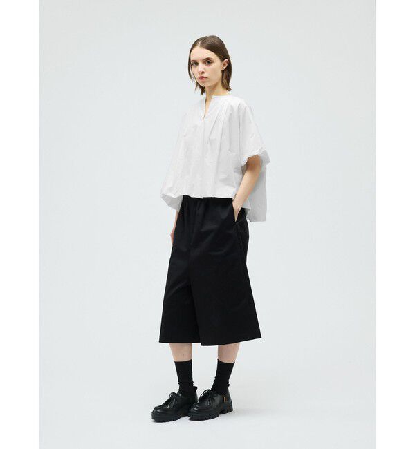 mizuiro ind「mizuiro ind バルーンノーカラーシャツ」|シャツ・ブラウス|