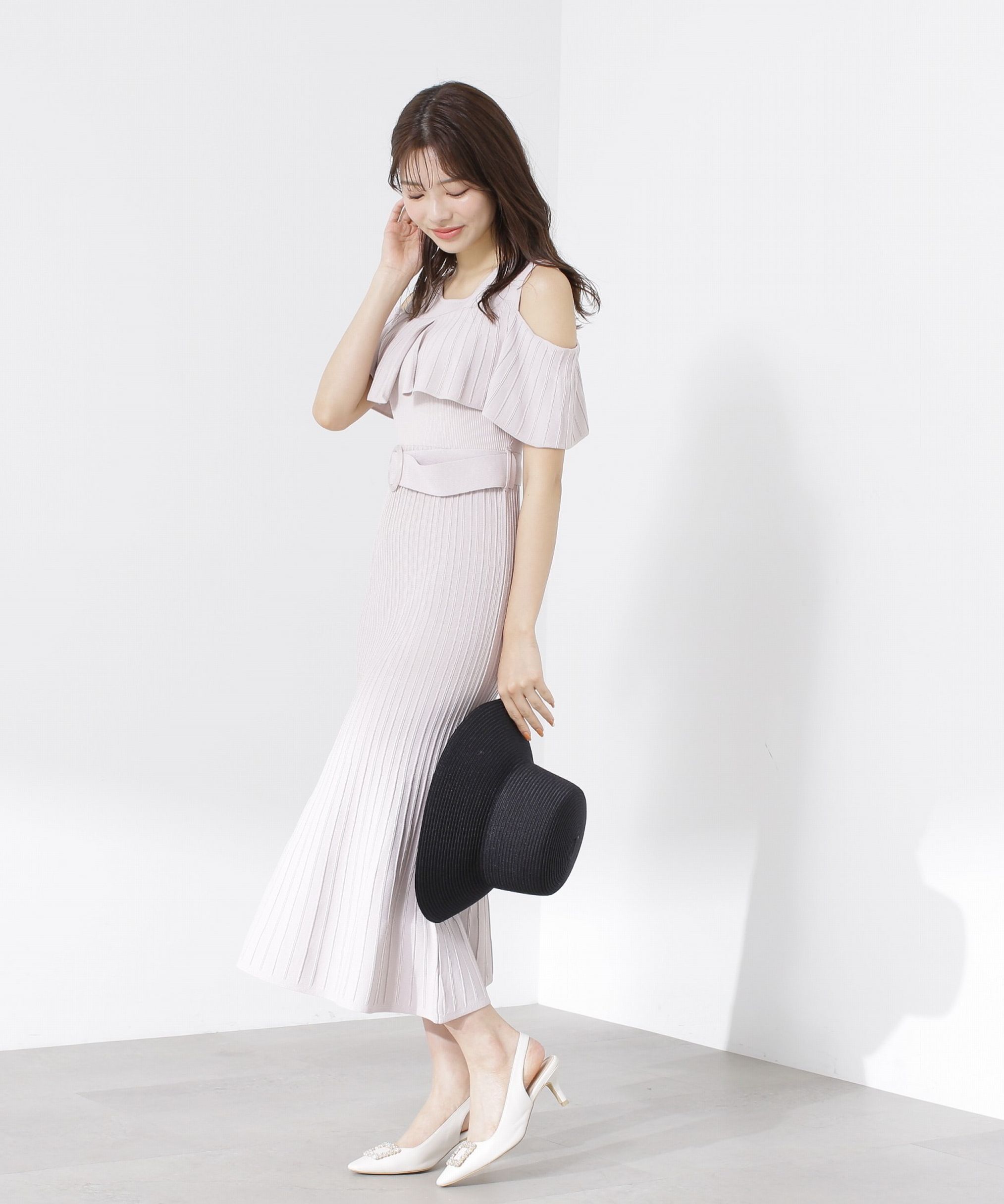 PROPORTION BODY DRESSING「オープンショルダーマーメイドニットワンピース」|ワンピース|