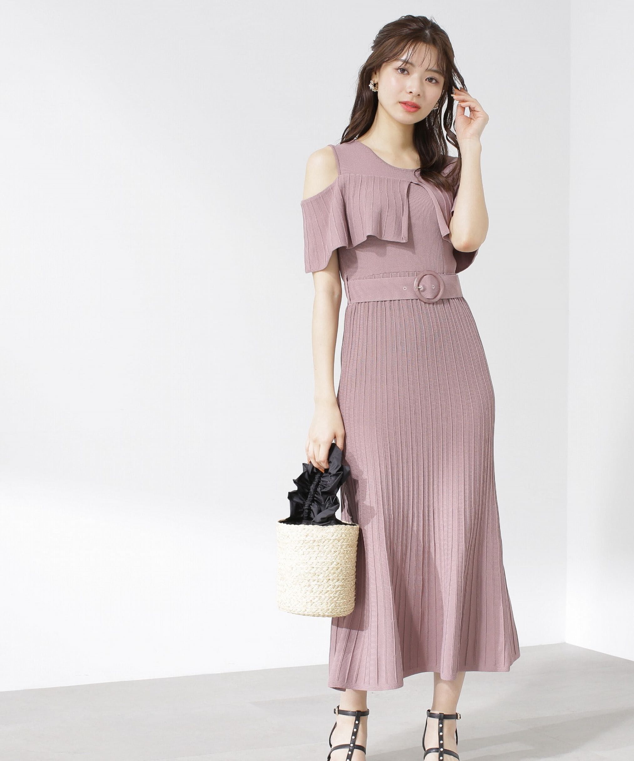 PROPORTION BODY DRESSING「オープンショルダーマーメイドニットワンピース」|ワンピース|
