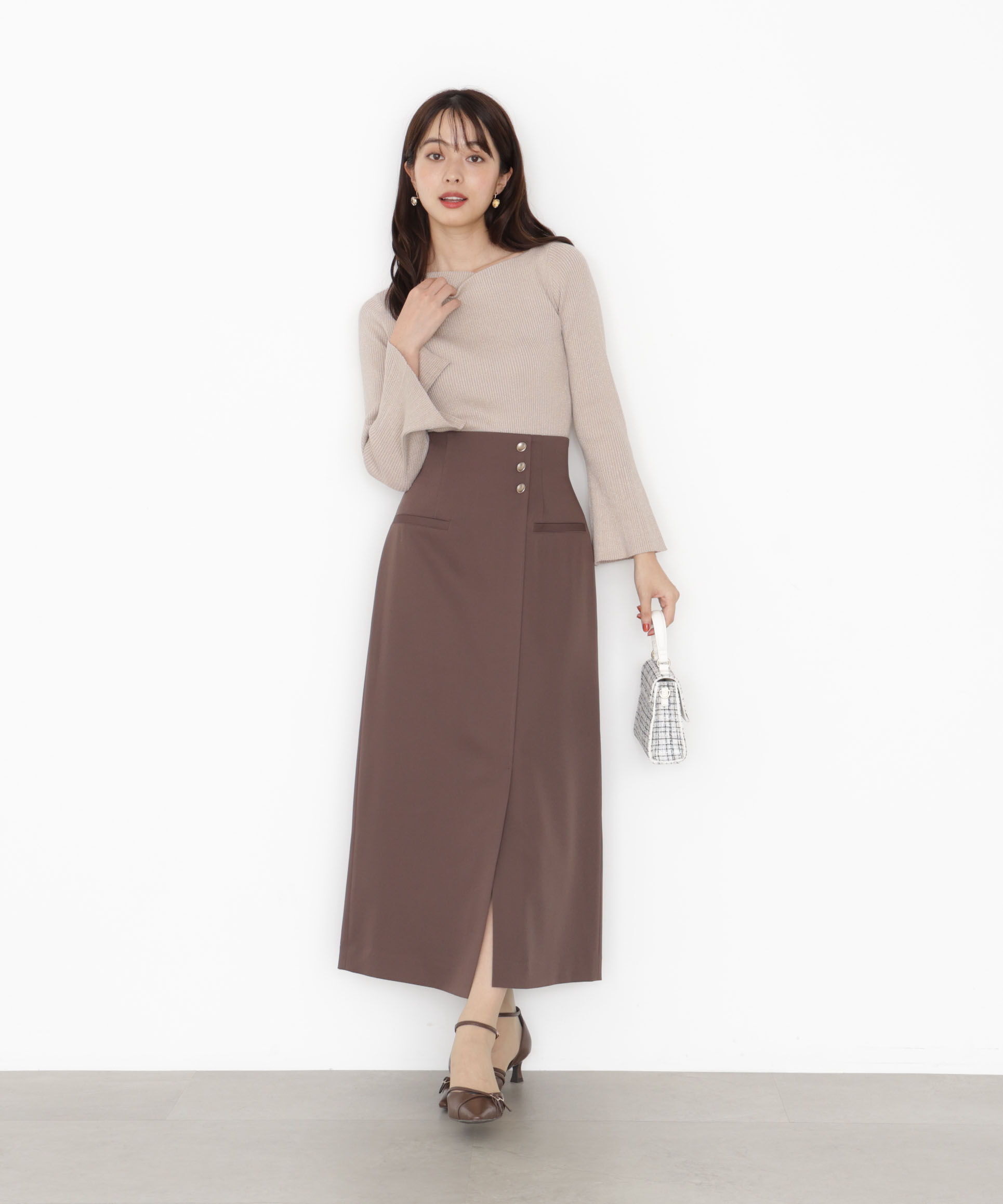 PROPORTION BODY DRESSING「＜ハンドウォッシャブル＞ニュアンスネックラメリブニット 25AW」|ニット・セーター|