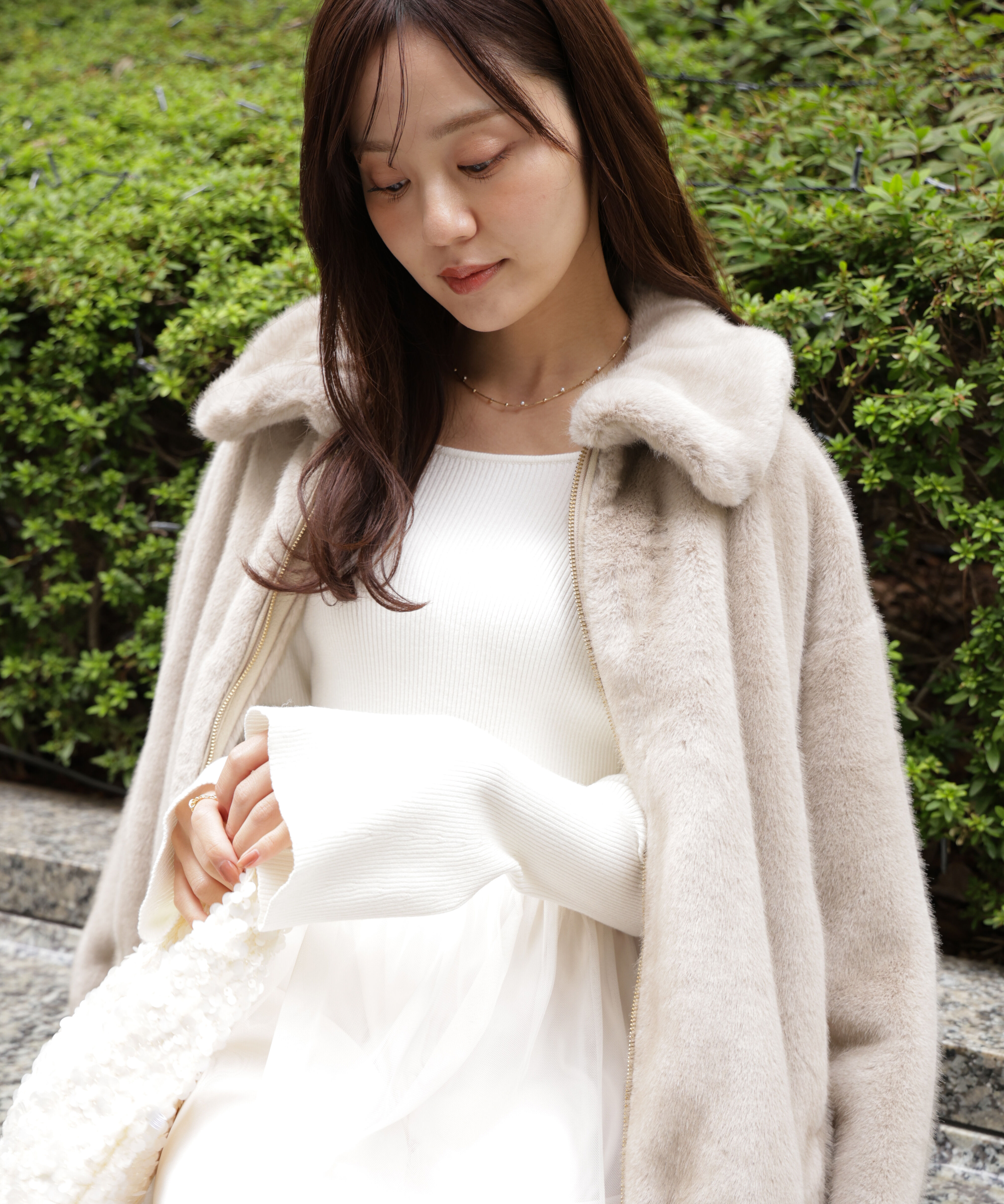 PROPORTION BODY DRESSING「《EDIT COLOGNE》チュールドッキングニットワンピース」|ワンピース|