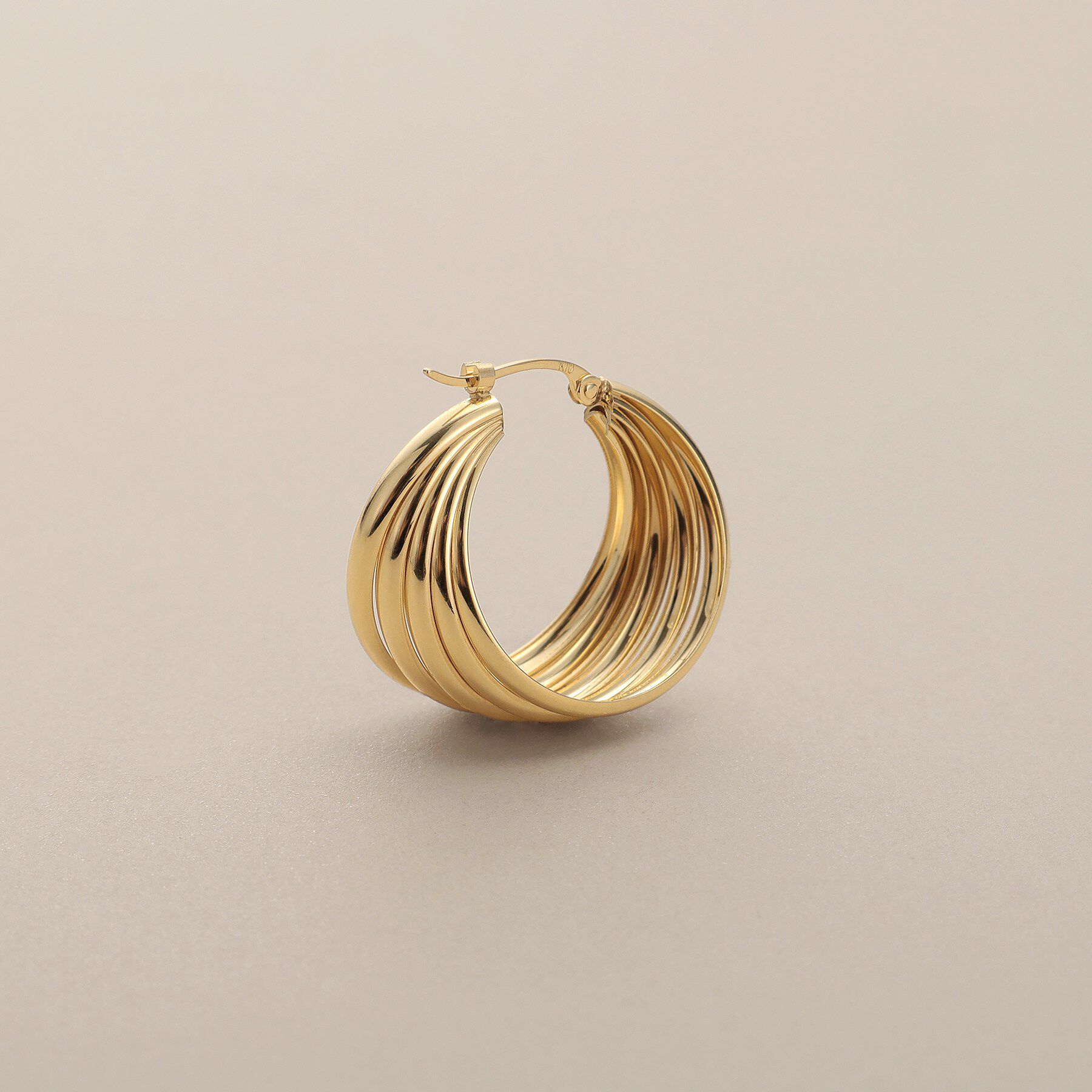 COCOSHNIK「K10甲丸クインタプル フープピアス」|ピアス|