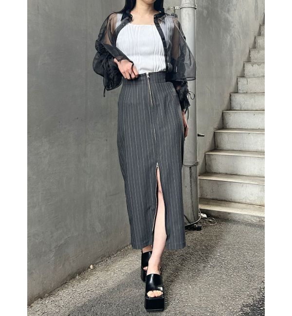 MURUA「リボンドロストスリーブシャイニーシアーシャツ」|シャツ・ブラウス|