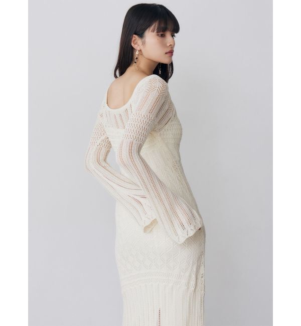 MURUA「バイカラークロシェニットワンピース」|ワンピース|