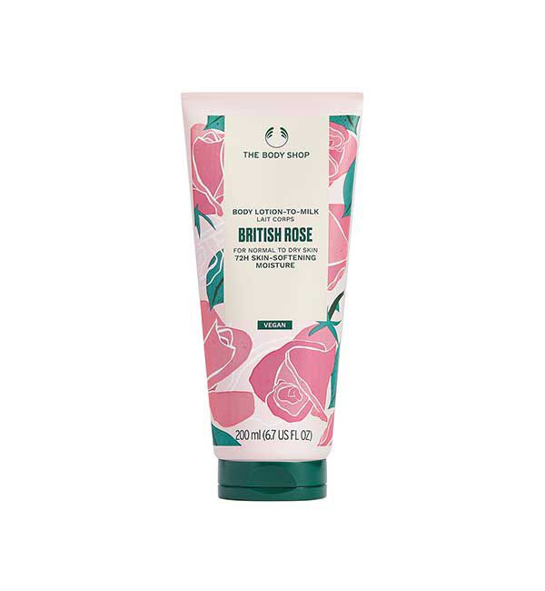 THE BODY SHOP「ミルクイン ボディローション ブリティッシュローズ 200mL」|ボディ保湿|ｿﾉﾀ