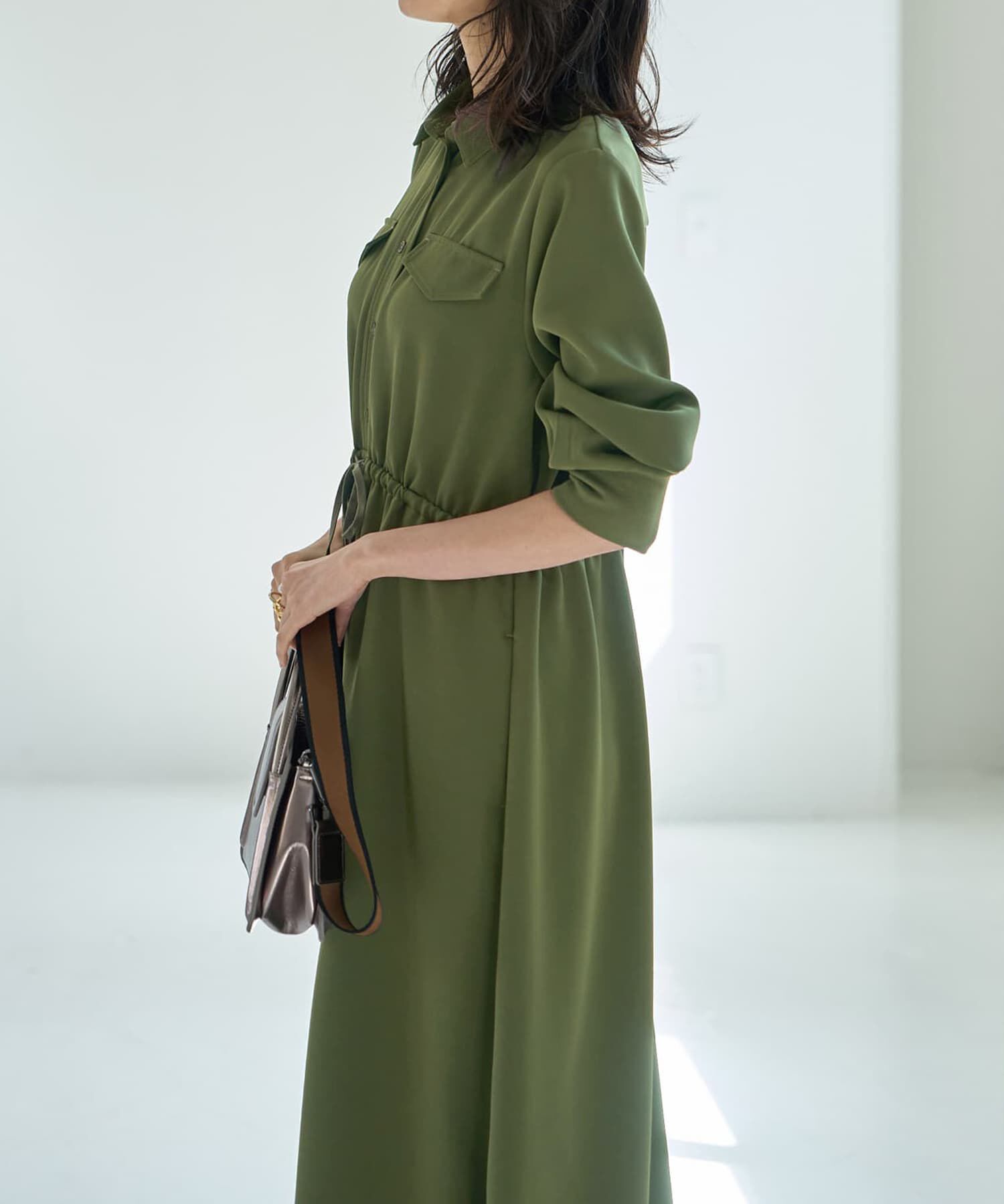 STYLE DELI「【LUXE】ウエストマークシャツワンピース」|ワンピース|