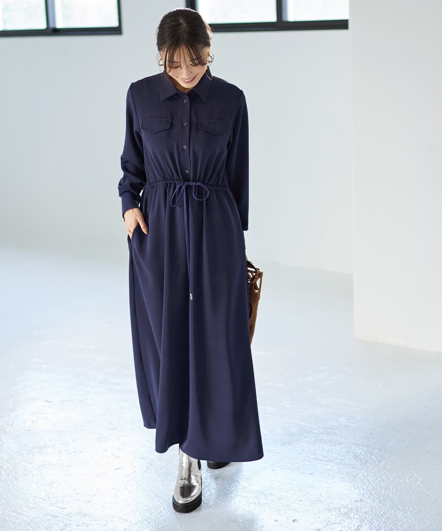 STYLE DELI「【LUXE】ウエストマークシャツワンピース」|ワンピース|