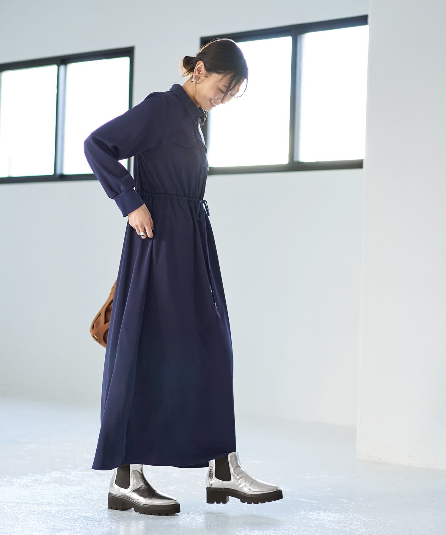 STYLE DELI「【LUXE】ウエストマークシャツワンピース」|ワンピース|