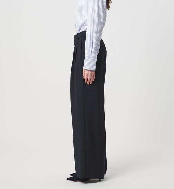 UNITED ARROWS「P 2タック ワイドパンツ ‐吸水速乾 帯電防止 接触冷感 ウォッシャブル‐」|スラックス|