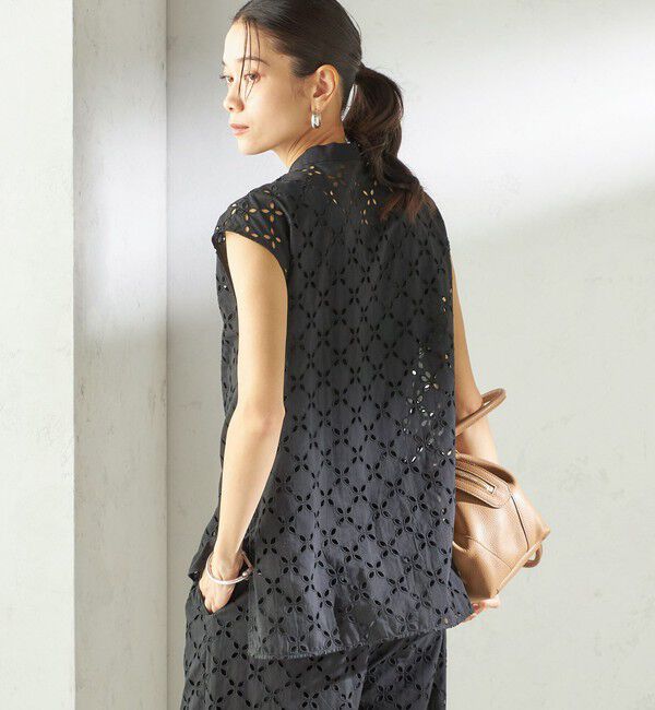 SHIPS for women「《予約》〈手洗い可能〉綿 刺繍 レース フレンチスリーブ ブラウス」|シャツ・ブラウス|
