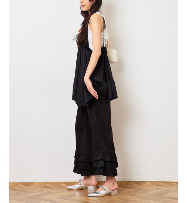  「SATIN RUFFLE MINI DRESS：ワンピース」|ワンピース|