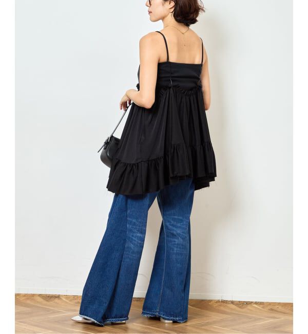  「SATIN RUFFLE MINI DRESS：ワンピース」|ワンピース|
