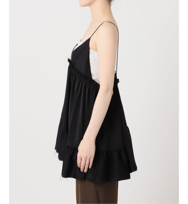  「SATIN RUFFLE MINI DRESS：ワンピース」|ワンピース|