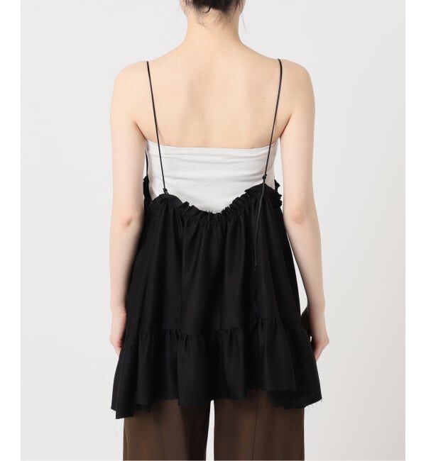  「SATIN RUFFLE MINI DRESS：ワンピース」|ワンピース|