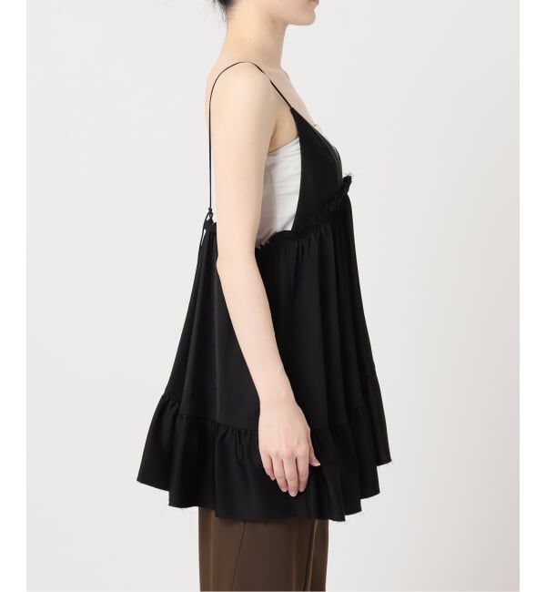  「SATIN RUFFLE MINI DRESS：ワンピース」|ワンピース|