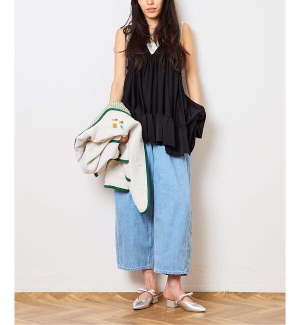  「SATIN RUFFLE MINI DRESS：ワンピース」|ワンピース|