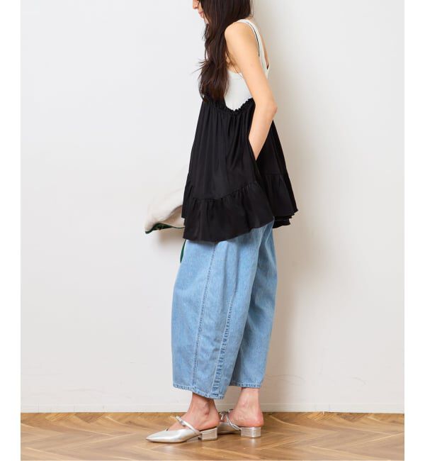  「SATIN RUFFLE MINI DRESS：ワンピース」|ワンピース|