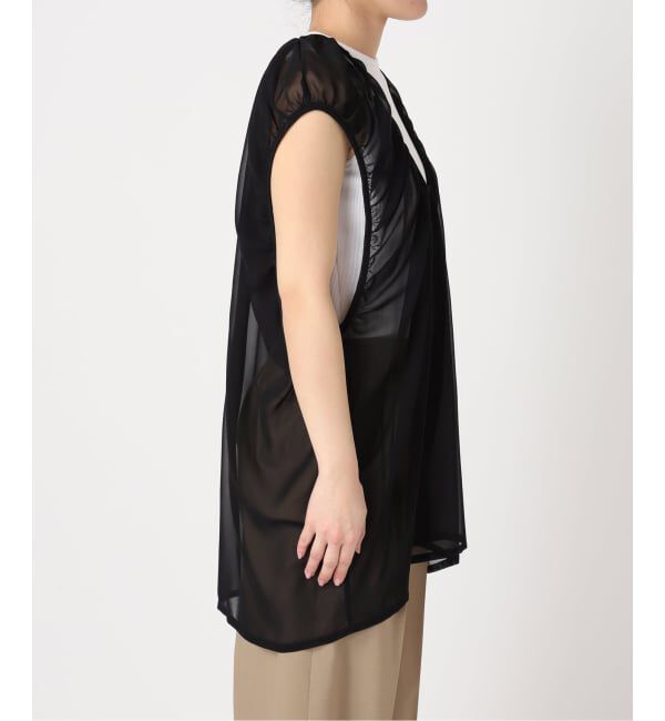  「《予約》GATHERED CHIFFON TANK：ブラウス」|シャツ・ブラウス|