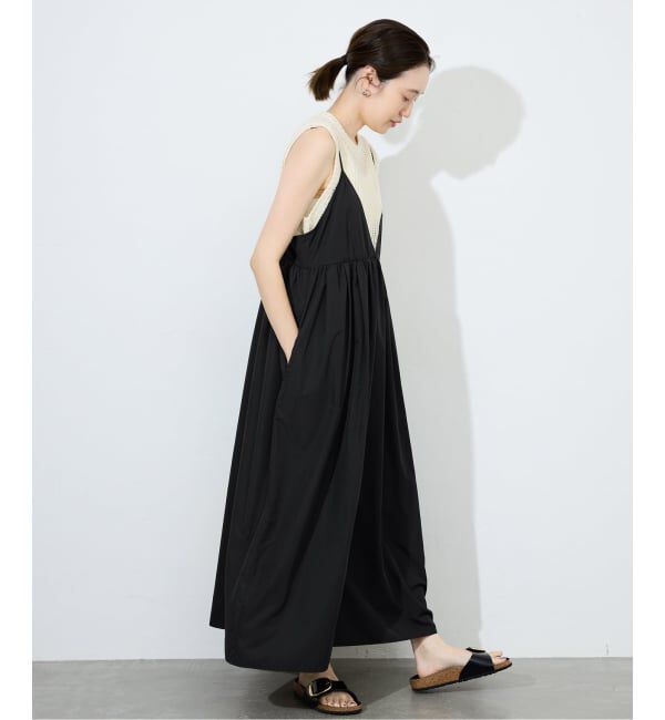 SLOBE IENA「《WEB限定/追加4》タフタギャザーキャミワンピース」|ワンピース|