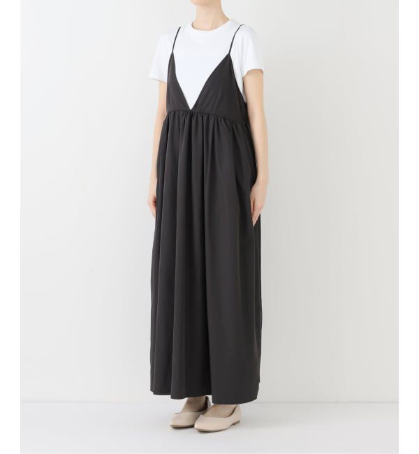 SLOBE IENA「《WEB限定/追加4》タフタギャザーキャミワンピース」|ワンピース|