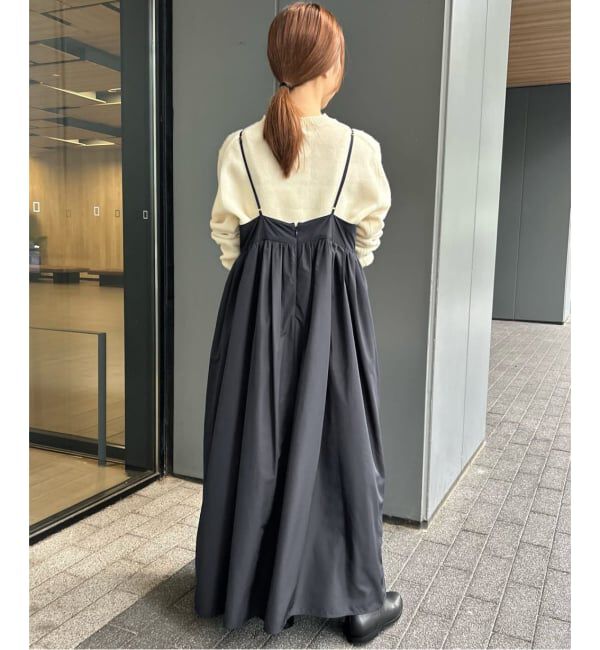 SLOBE IENA「《WEB限定/追加4》タフタギャザーキャミワンピース」|ワンピース|
