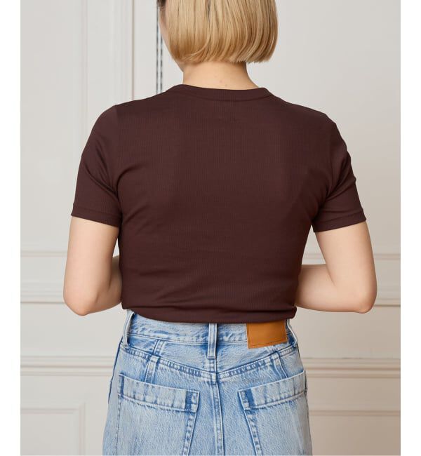 IENA LA BOUCLE「IENA LA BOUCLE コットンリブハーフスリーブカットソー」|Tシャツ・カットソー|