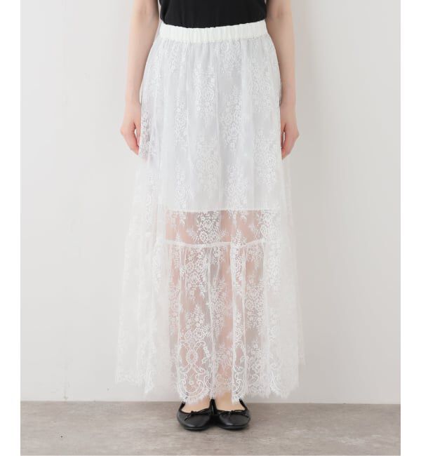 IENA「《一部店舗限定》Maison IENA レーススカート」|スカート|ホワイト
